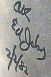 Ed Jahn's signature on
        first PRII