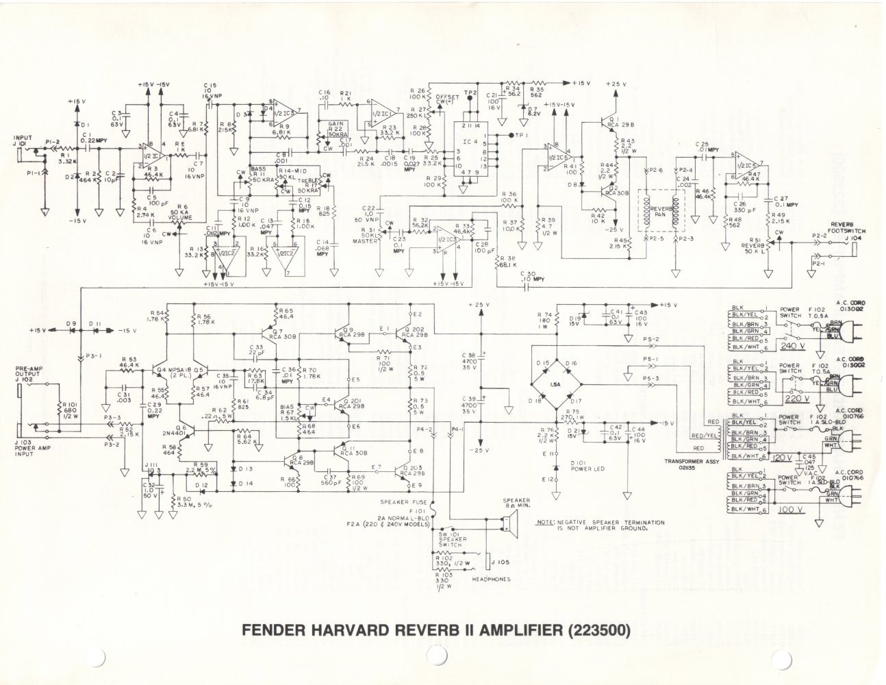 Schematics For Fender  U0026quot Ii U0026quot  Series Rivera